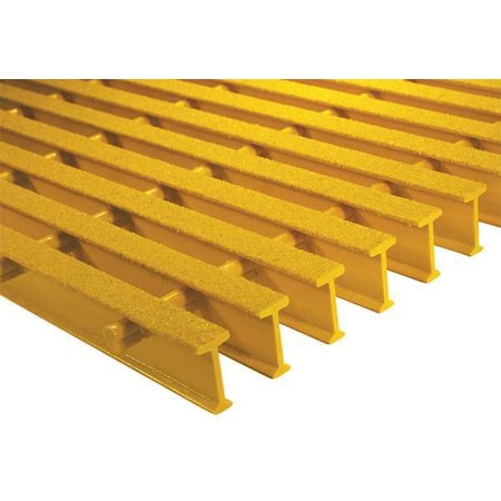 Fibergrate Fiberglass Pultruded Grating, 72 in Span, Grit-Top Surface, ISOFR Resin, Yellow 351513.04