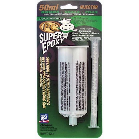Pc Products Instant Adhesive, SuperEpoxy Series, Clear, 1 lb, Bottle, 1:01 Mix Ratio, 4 hr Functional Cure 000502