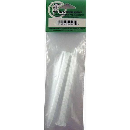 Pc Products Static Mixing Nozzle, Clear, 1:01 Mixing Ratio, 2 PK 502020