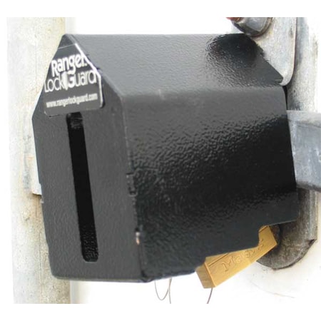Ranger Lock Padlock Guard, Hardened Steel, Blk, 4"L RGEX-00