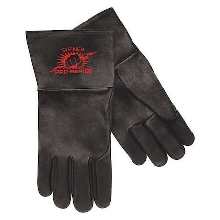 Steiner Pro-Series(TM) Welding Gloves, Gauntlet Cuff, Straight Thumb, Premium Kidskin, L, 1 PR 0266-L