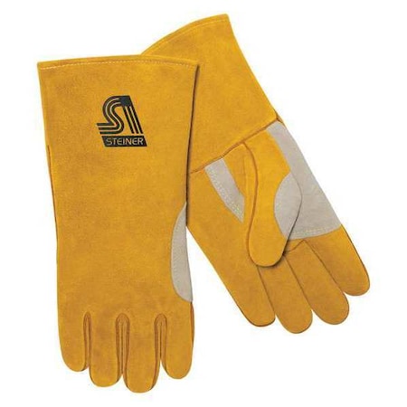 Steiner Natural Thumb Welding Gloves, Gauntlet Cuff, Natural Thumb, Premium Cowhide, L, 1 PR 021NT-L