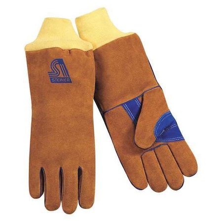 Steiner Welding Gloves, Knit Cuff, Wing Thumb, Premium Cowhide, L, 1 PR 2119B-KSC-L