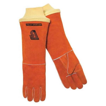 Steiner Welding Gloves, Knit Cuff, Wing Thumb, Standard Cowhide, L, 1 PR 21918-KSC-L