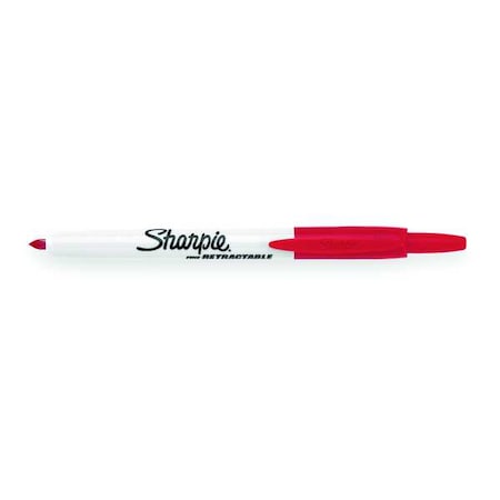 Sharpie Permanent Marker, Red, Fine Tip, Retractable, 12 PK 32702