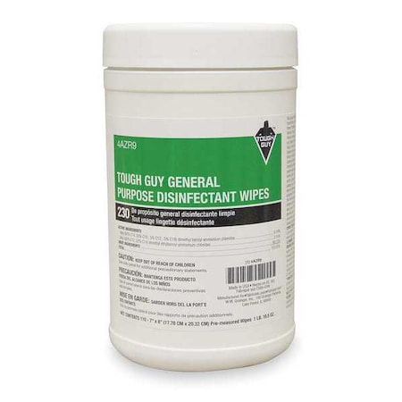 Tough Guy Disinfecting Sheets, 7 x 8", 110 Sheets 4AZR9