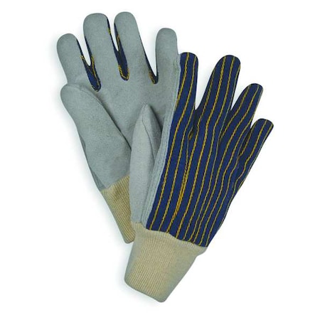 CONDOR Leather Gloves, Blue/Gray, XL, PR 4NHD8