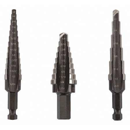 Step Drill Bit >> Hss Step Drill Bit Set 1 8 3 4 3 Pc Step Drill Bit >> Hss Step Drill Bit Set 1 8 3 4 3 Pc