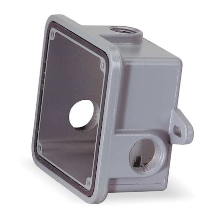 Federal Signal Gasketed Weatherproof Back Box, 4.53 in W, 4.53 in H, 2.43 in Depth, Cast Aluminum, Gray WB