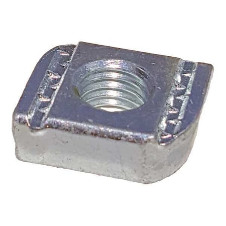 Zoro Select Superstrut Channel Flat Nut, 1/2 In, Silver