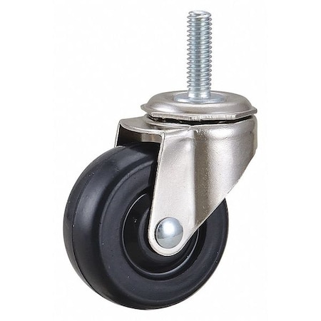 Zoro Select Stem Caster, 2"dia, Rubber, 75lb 32707