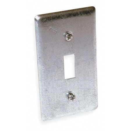 Raco Box Cover, Switch Box Type, 1 Gang, Galvanized Zinc, Toggle Switch Cover Type 865