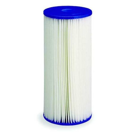Pentair Pentek Pleated Filter Cartridge, 10 gpm, 50 Micron, 4-1/2" O.D., 9 3/4 in H 155053-75