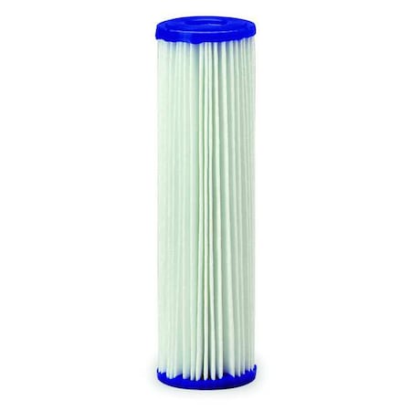 Pentair Pentek Pleated Filter Cartridge, 10 gpm, 30 Micron, 2-5/8" O.D., 9 3/4 in H 155017-75