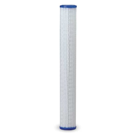 Pentair Pentek Pleated Filter Cartridge, 10 gpm, 30 Micron, 2-5/8" O.D., 20 in H 155416-75