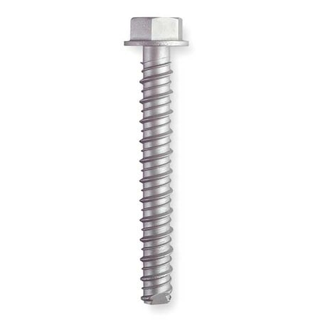 Red Head Tapcon LDT Concrete Screw, 3/8" Dia., Hex, 3" L, 410 Stainless Steel Plain, 50 PK SLDT-3830
