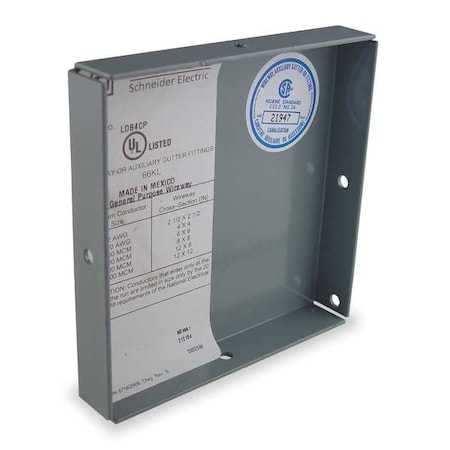 Square D Wireway Closure Plate, 1 Type, NEMA 1 Rating, Steel, ANSI 61 Polyester Powder LDB4CP