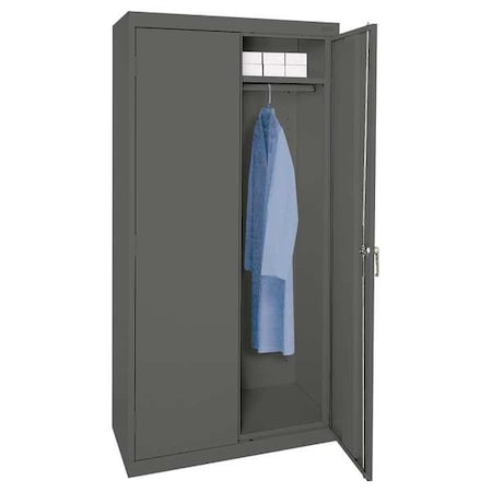 Sandusky Lee Wardrobe Storage Cabinet, 72 in H, 36 in W, 24 in D, Swing, Keyed, Dark Gray, 1 Shelves, 0 Drawers CAW1362472-02
