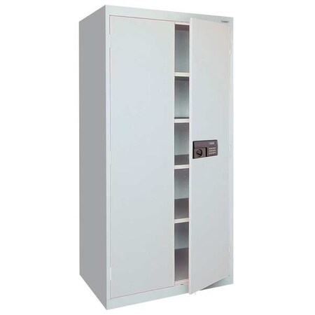 Sandusky Lee SNLEA4E36247805 Elite Series Storage Cabinet, Keyless Electronic Lock, 4 adjustable shelves, 36"W x 24"D x 78"H, Dove Gray