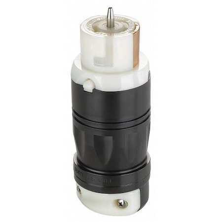 Leviton Locking Connector, Non-NEMA, 50 A, 250V AC, Single Phase, 2 Pole, Screw Terminals, Black, White CS8264C
