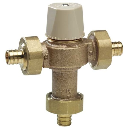 Watts Mixing Valve, Brass, 20 gpm At 125 psi 1/2 LFMMVM1-PEX