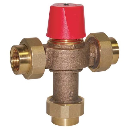 Watts Mixing Valve, Brass, 0.5 to 23 gpm, 150 psi 3/4 LF 1170-UT- M2 3/4"