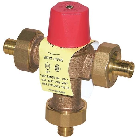 Watts Mixing Valve, Brass, 0.5 to 23 gpm 3/4 LF 1170 PEX