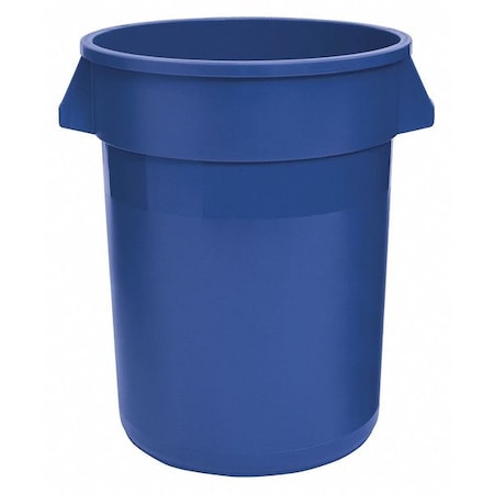 Zoro Select 32 gal. LLDPE Round Trash Can, Blue 5DMT6