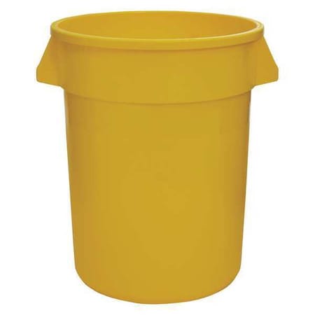 Tough Guy 20 gal. Round Trash Can, Yellow, 19 1/2 in Dia, None, LLDPE 5DMT1