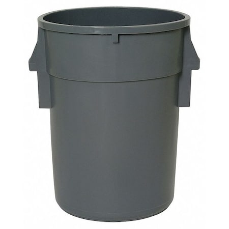 Tough Guy 44 gal. Round Trash Can, Gray, None, LLDPE 5DMU7
