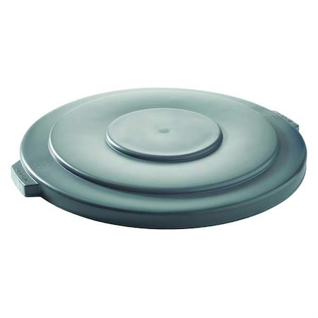 Zoro Select 55 gal Trash Can Top, Flat Gray, Plastic, 0 Openings 27 1/2 in W/Dia 5DMX7