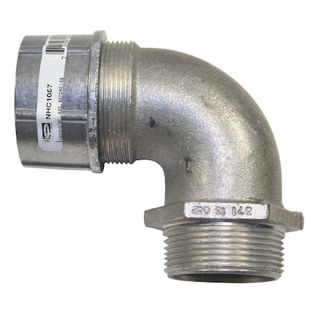 Hubbell Wiring Device-Kellems Liquid Tight Connector, 1-1/2 in., 90 deg NHC1057