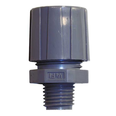 Hubbell Wiring Device-Kellems Cord Connector, 1/4 in., Straight, Gray SHC1003CR