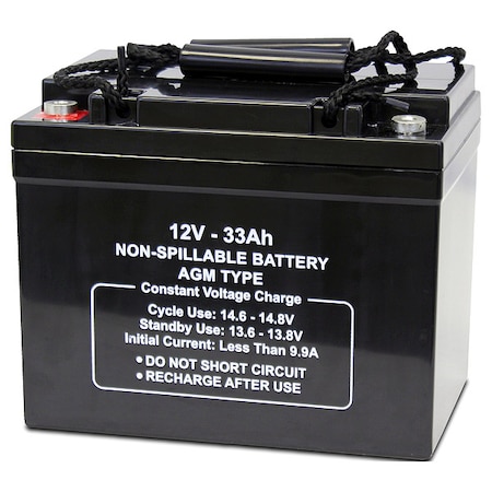 Zoro Select Battery, Sealed Lead Acid, 33Ah, Threaded 5EFH2