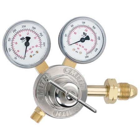 Smith Equipment Gas Regulator, Propane, Propylene, Single Stage, 0.825"-14 Inlet, 9/16"-18 Outlet, 50 psi 30-50-510