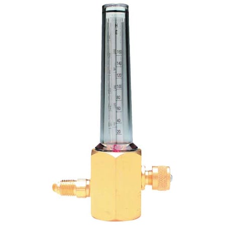 Miller Electric Flowmeter, Argon, Carbon Dioxide, Helium, Single Stage, 5/8"-18 Inlet, 5/8"-18 Outlet, 50 psi H2231A