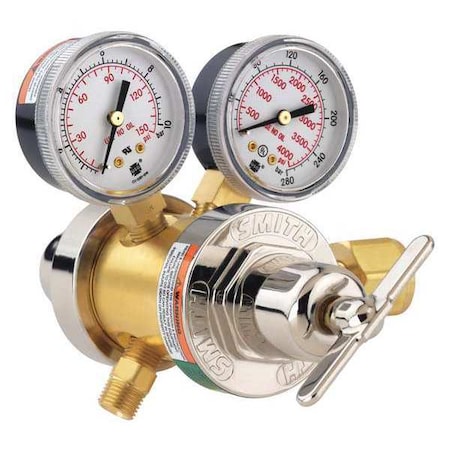 Smith Equipment Gas Regulator, Oxygen, Two Stage, 0.825"-14 Inlet, 9/16"-18 Outlet, 125 psi 35-125-540