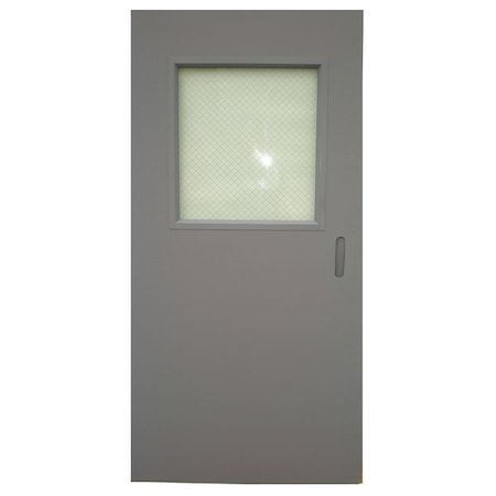 Ceco Half Glass Steel Door with Glass, 80 in H, 32 in W, 1 3/4 in Thick, 18-gauge, Type: 1 CHMD X HG28 68 X MORT-CE-18ga-WG
