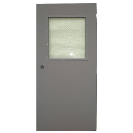 Ceco Half Glass Steel Door with Glass, 80 in H, 30 in W, 1 3/4 in Thick, 18-gauge, Type: 1 CHMD X HG26 68 X CYL-CE-18ga-WG