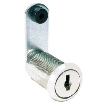Compx National Disc Tumbler Keyed Cam Lock, Bright Nickel, 15/64 in For Door Thickness, 2 Number of Keys C8052-C413A-14A