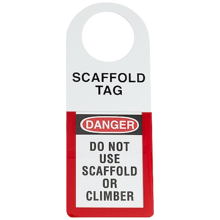 Brady Tag, Maintenance, Plastic, 12 in H x 4 1/2 in W, Black, Red on White, Rectangle 48111