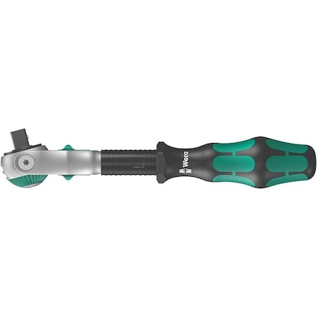 Wera 3/8" Drive 72 Geared Teeth Round Head Style Hand Ratchet, 7-1/2" L, Satin Finish 05003550001