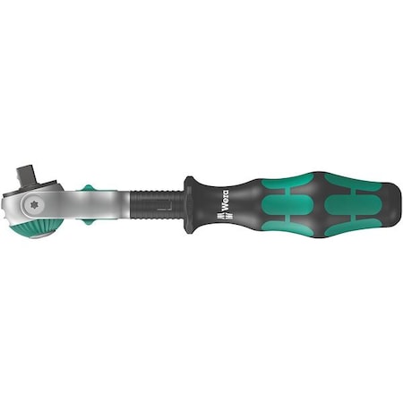 Wera 1/4" Drive 72 Geared Teeth Round Head Style Hand Ratchet, 6" L, Satin Finish 05003500001