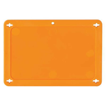 Brady Blank Tag, Plastic, 3 3/16 in H x 4 11/16 in W, Orange, Rectangle 87695