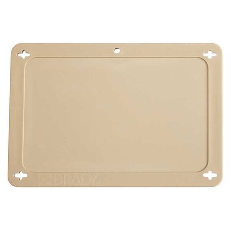 Brady Blank Tag, Plastic, 3 3/16 in H x 4 11/16 in W, Tan, Rectangle 87713