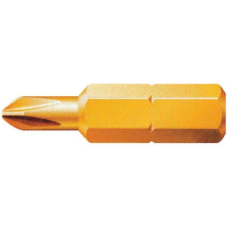 Wera Drywall Bit, SAE, 1/4", Hex, No 2, 1", S2 Steel 05135008001