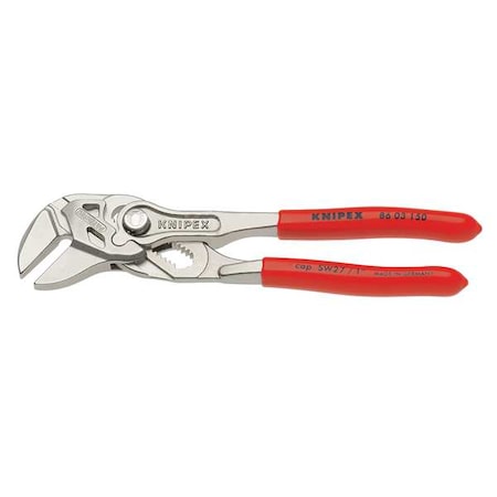 Knipex 6 in Straight Jaw Plier Wrench Smooth, Plastic Grip 86 03 150