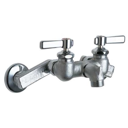 Chicago Faucet Straight Service Sink Faucet, 4" to 8-3/8" Mount, Polished Chrome 2 Hole 305-RCF
