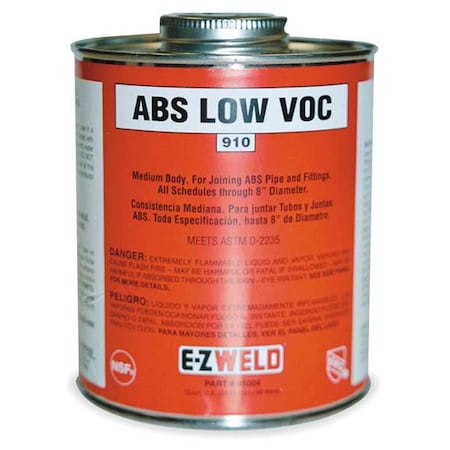 Ez Weld Cement, 16 Oz, Black, ABS EZ21003