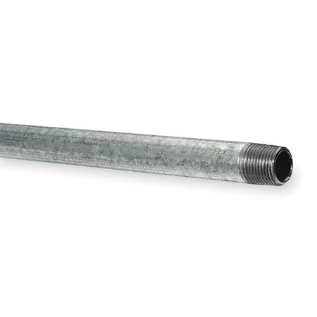 Zoro Select 1-1/4" MNPT x 2 ft. Galvanized Carbon Steel Pipe Nipple Sch 40 566-240